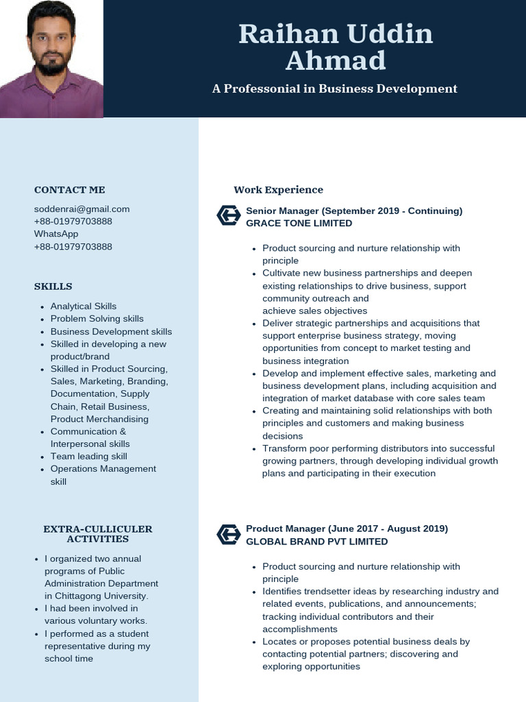 Raihan Uddin Khan: Business Development Expert | PDF | Sales | Business