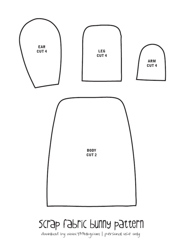 Scrap Fabric Bunny Pattern Guide | PDF