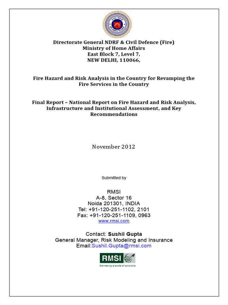 National Fire Hazard Risk Analysis Report | PDF | Safety | Risk