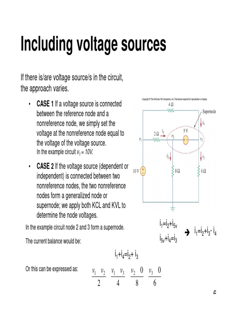 Nodal Analysis with Voltage Sources | PDF | Electrical Engineering ...