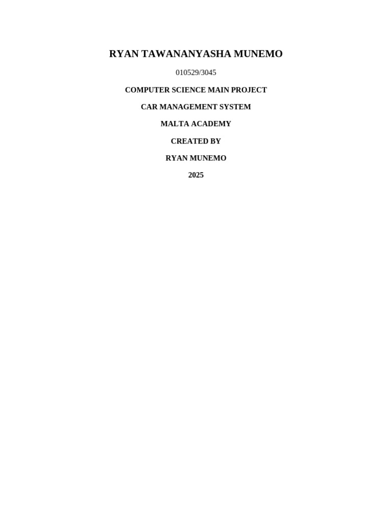 Car Management System Project Overview | PDF | Microsoft Access | Databases