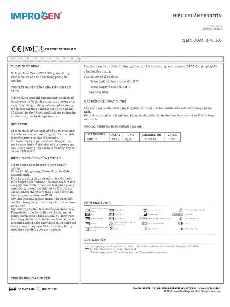 Procal Ferritin (Tiếng Việt) | PDF