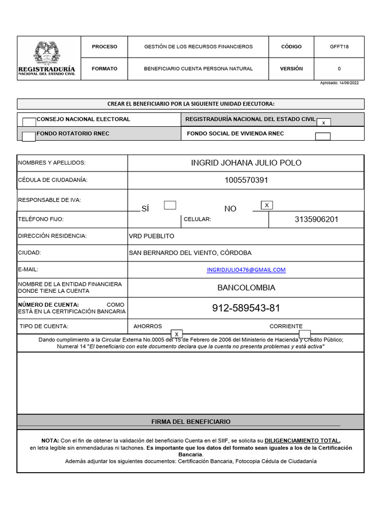 Gestión de Recursos Financieros RNEC | PDF