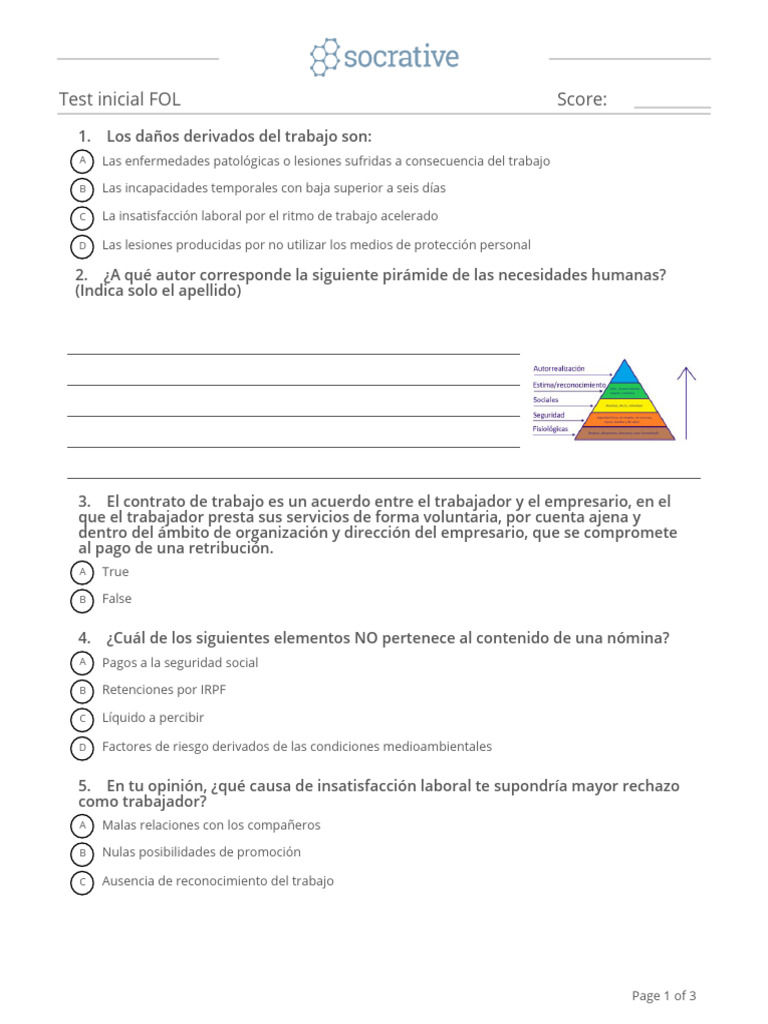 Test de Conocimientos sobre FOL | PDF | Liderazgo