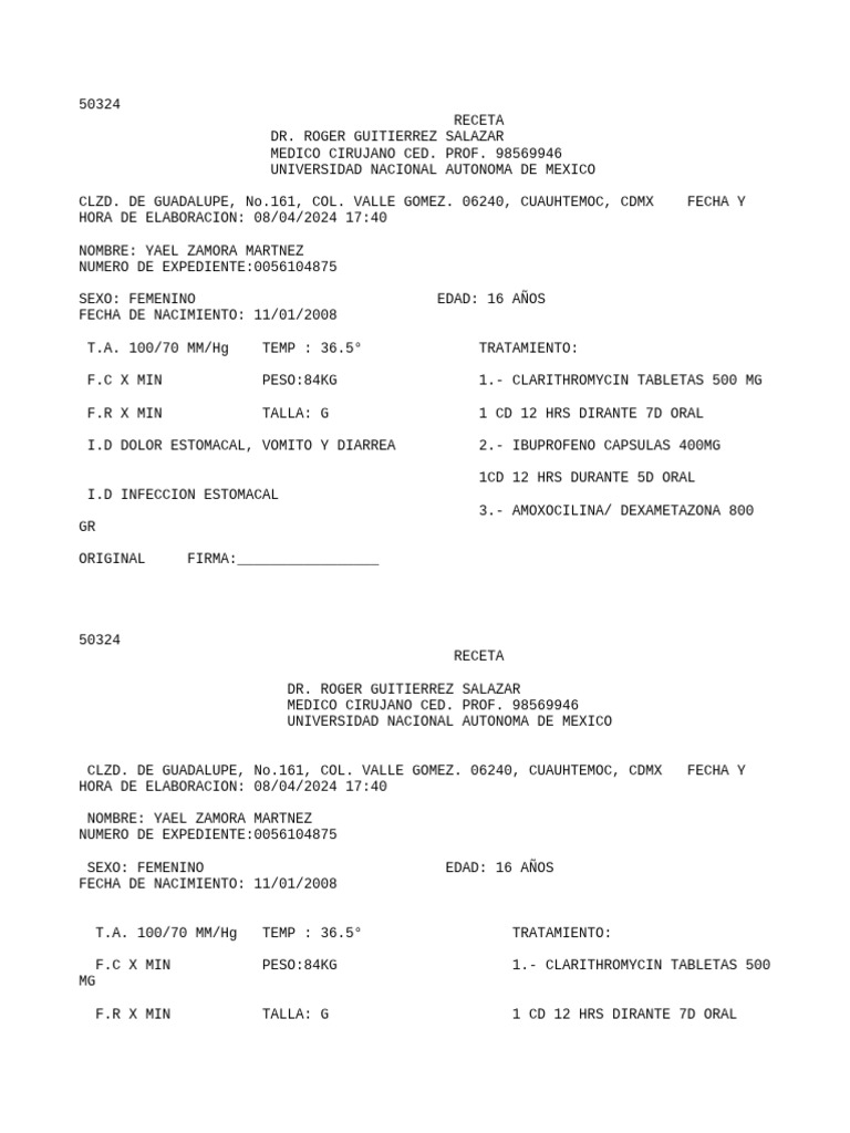 Receta Médica Editable Dr. Simi | PDF