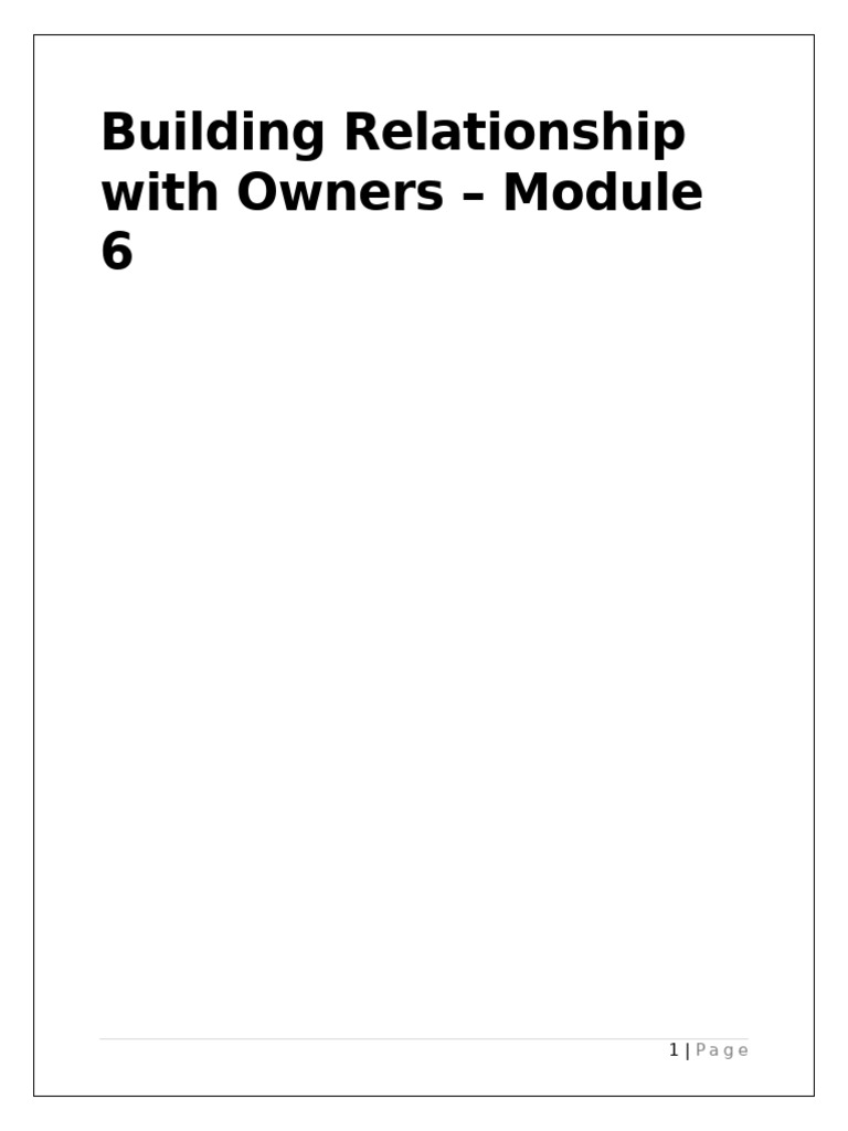 Building Owner Relationships Essentials | PDF | Safety | Information