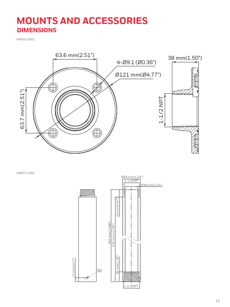 HA60CLM02 Mount Specifications | PDF