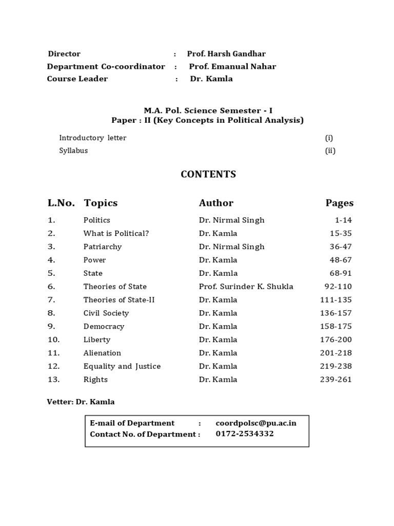 Key Concepts in Political Analysis | PDF | Science | Power (Social And ...