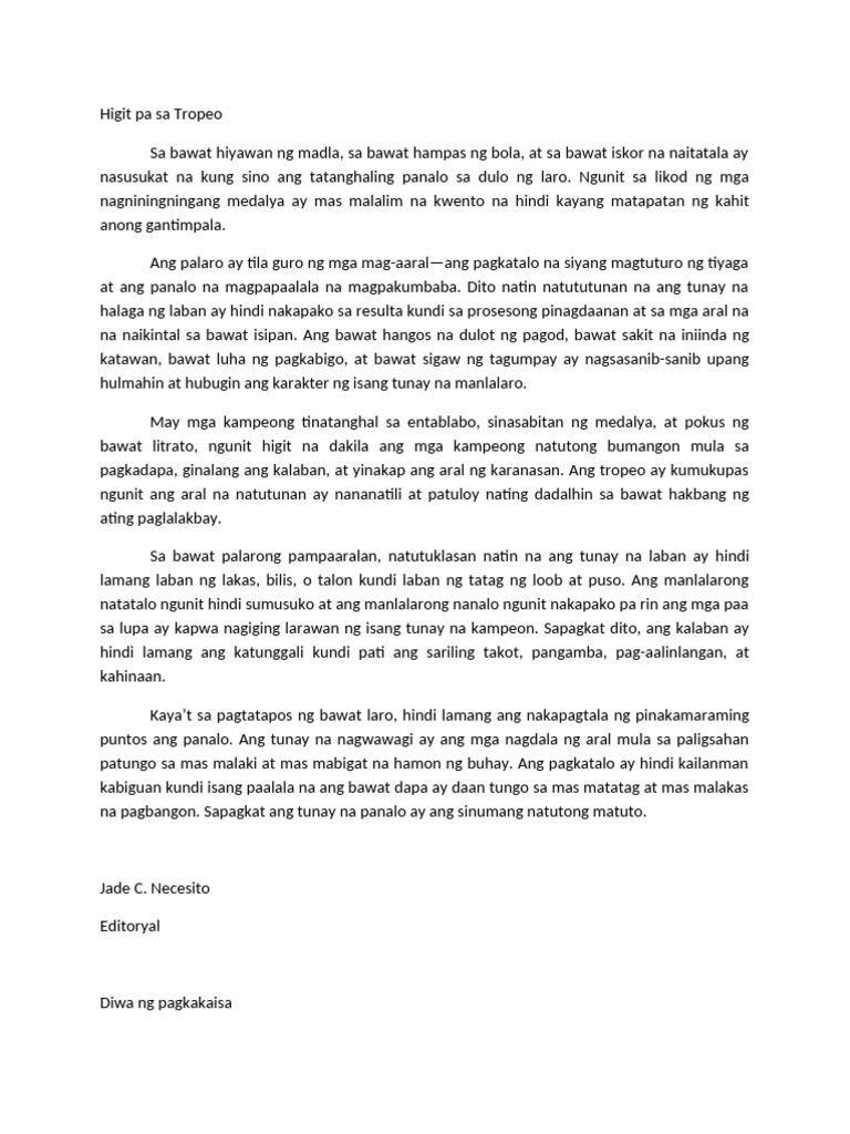 Opinyon Intrams | PDF