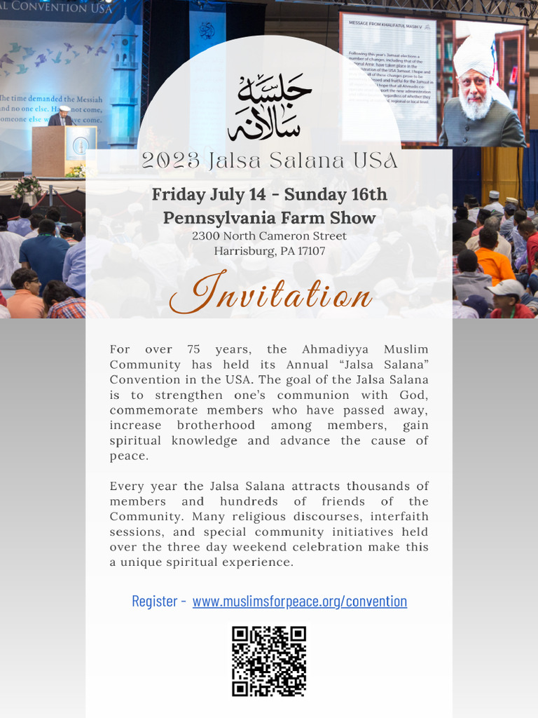 2023 Jalsa Salana USA Invitation Card - 5x7-Updated QR Code | PDF
