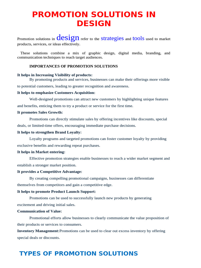 Promotion Solutions for Effective Marketing | PDF | Brand | Social ...
