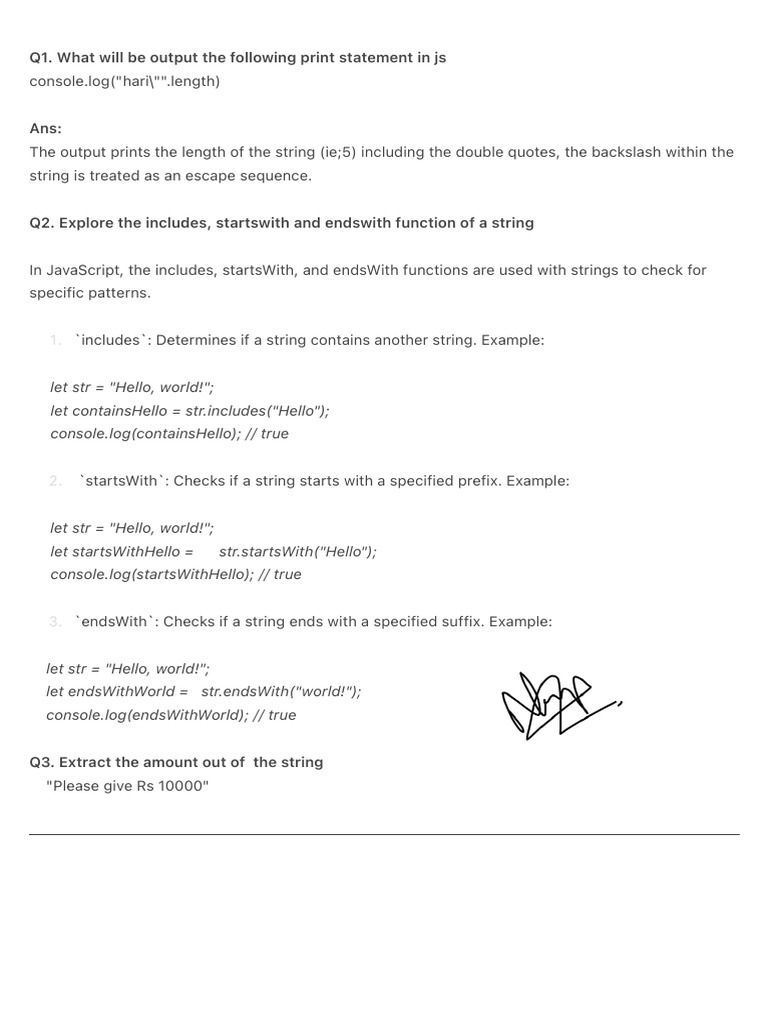 JavaScript String Methods Explained | PDF