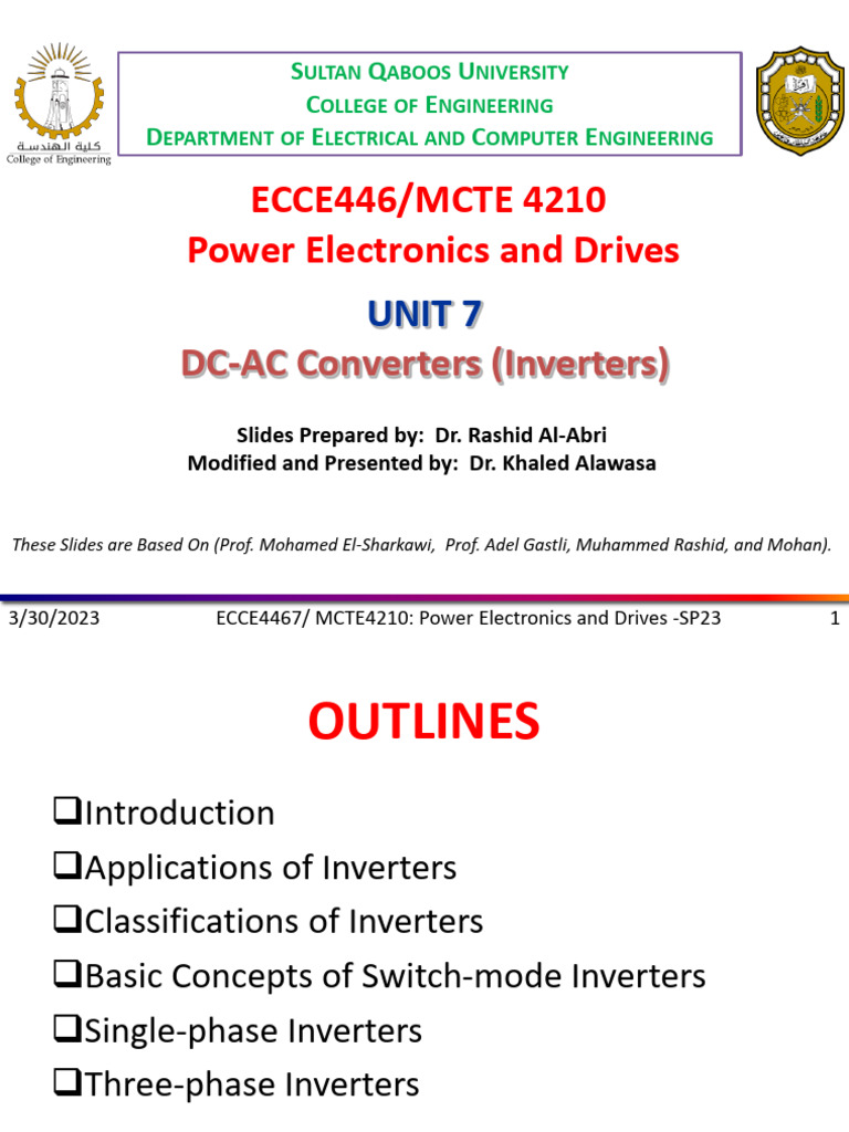 ch7 DC-AC Converters, Inverters | PDF | Power Inverter | Power Electronics