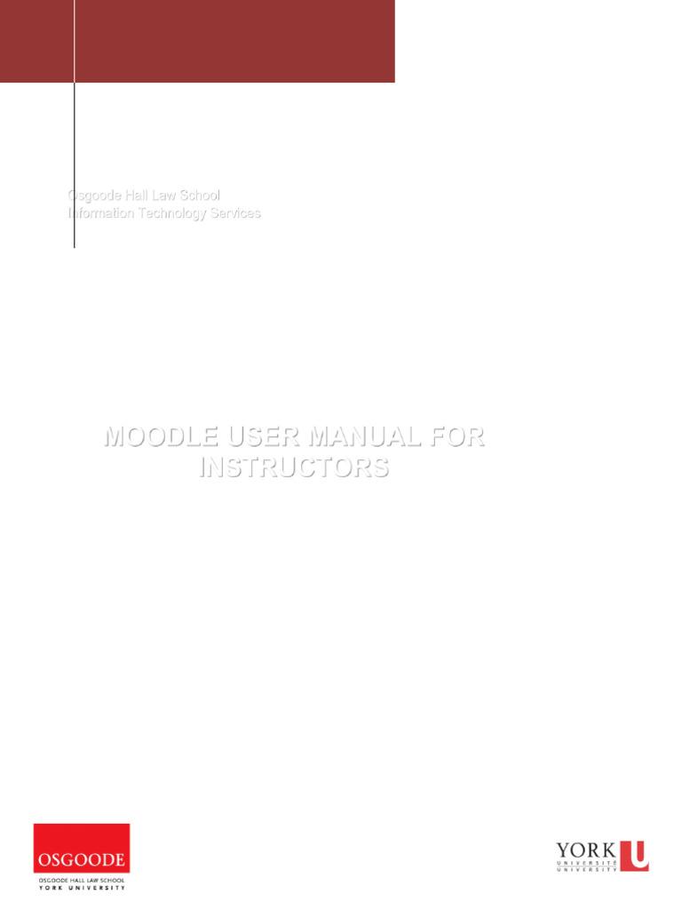 Moodle User Manual for Instructors | PDF | Internet Forum | Http Cookie