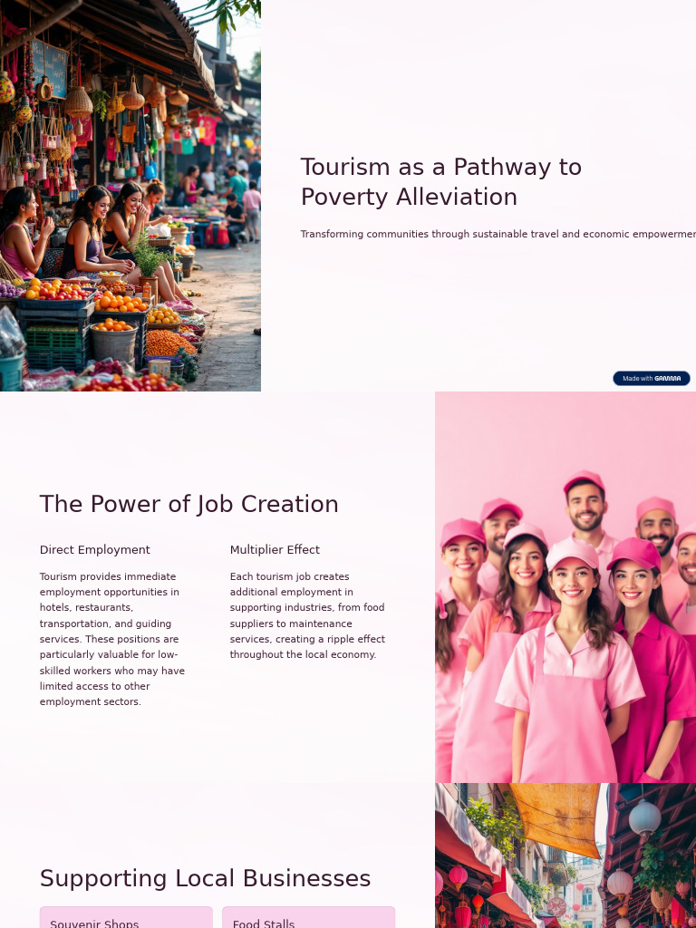 Tourism's Role in Poverty Alleviation | PDF | Tourism | Crafts
