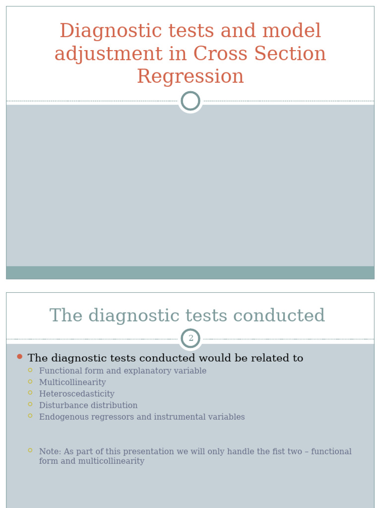 Cross Section Regression Diagnostics | PDF | Multicollinearity ...