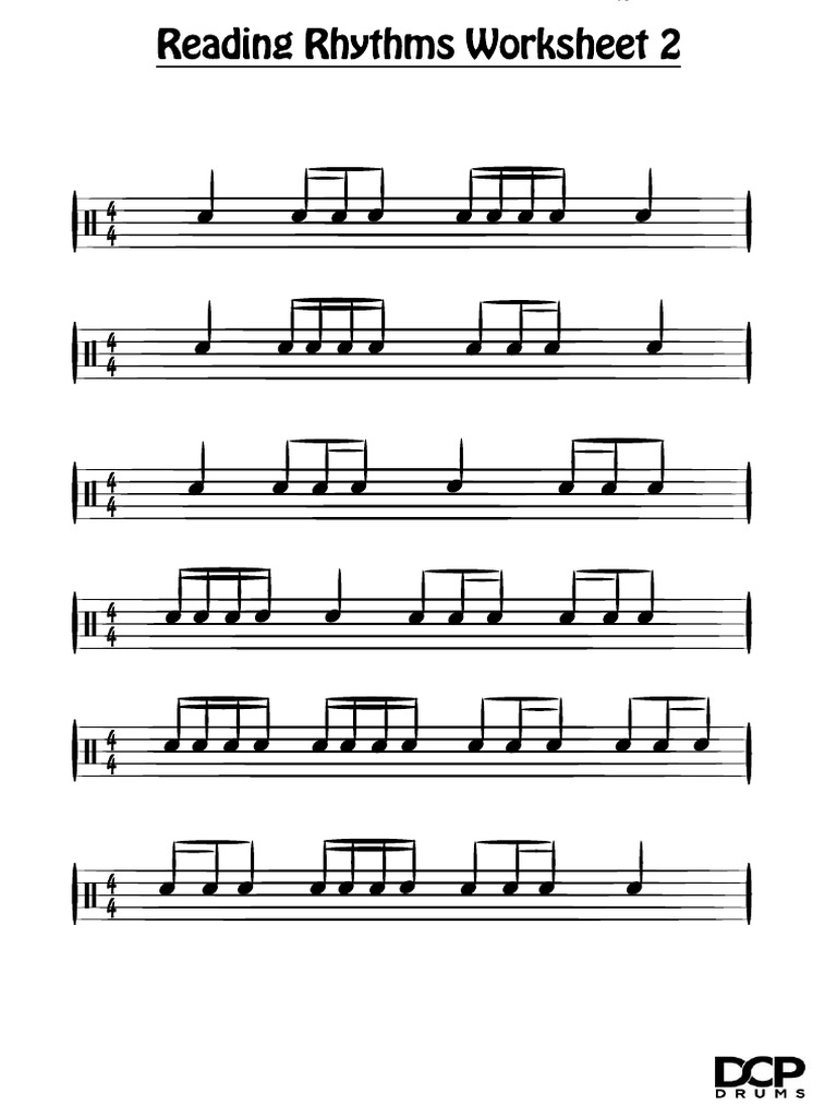Reading Rhythm Worksheet 2 | PDF