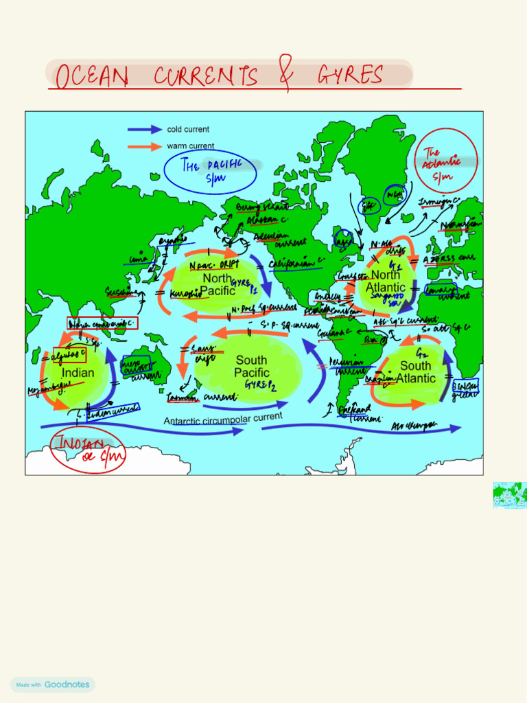 Ocean Currents and Gyres Overview | PDF | Oceanography | Hydrography