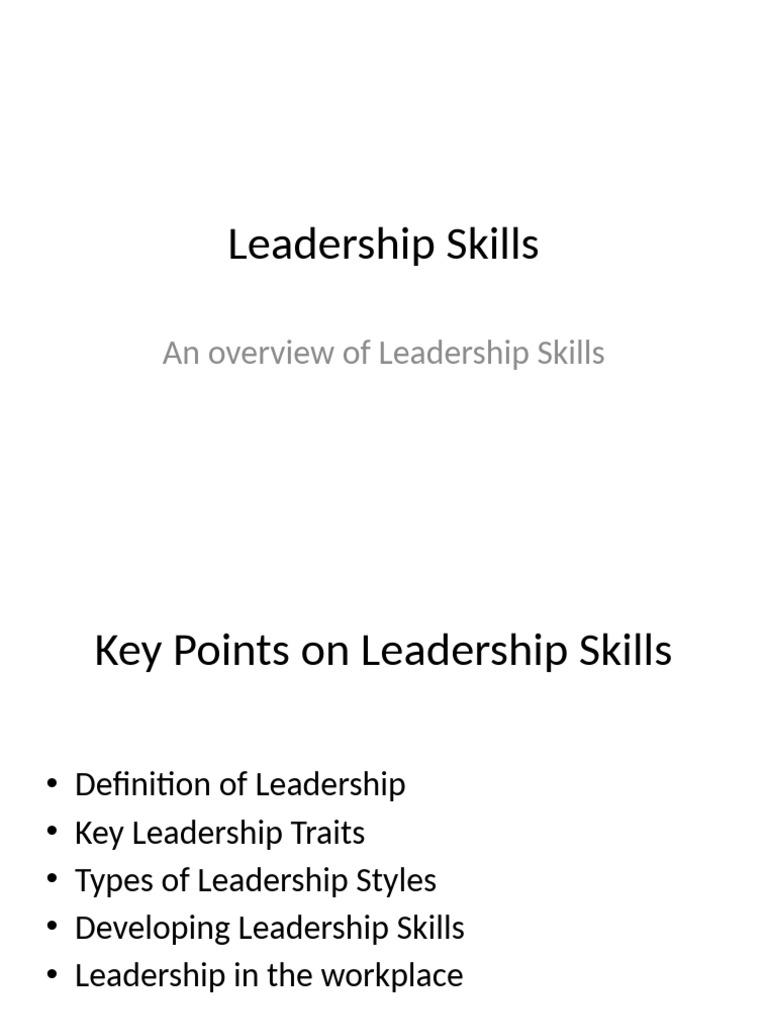 Leadership Skills | PDF