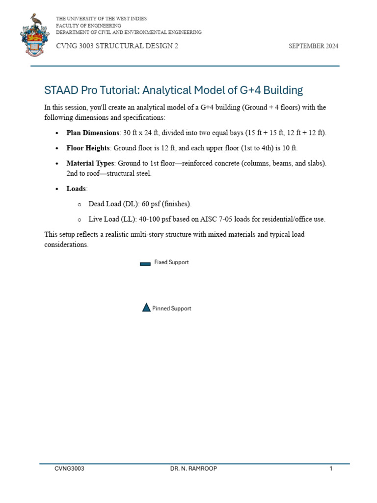 G+4 Building STAAD Pro Model Tutorial | PDF | Concrete | Architectural ...