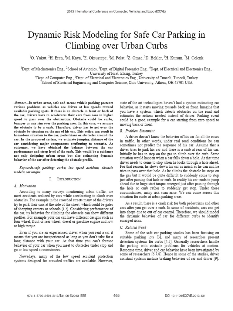 Dynamic Risk Modeling for Urban Parking | PDF | Force | Brake