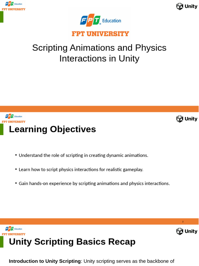 4.5 - Scripting Animations and Physics Interactions in Unity | PDF ...