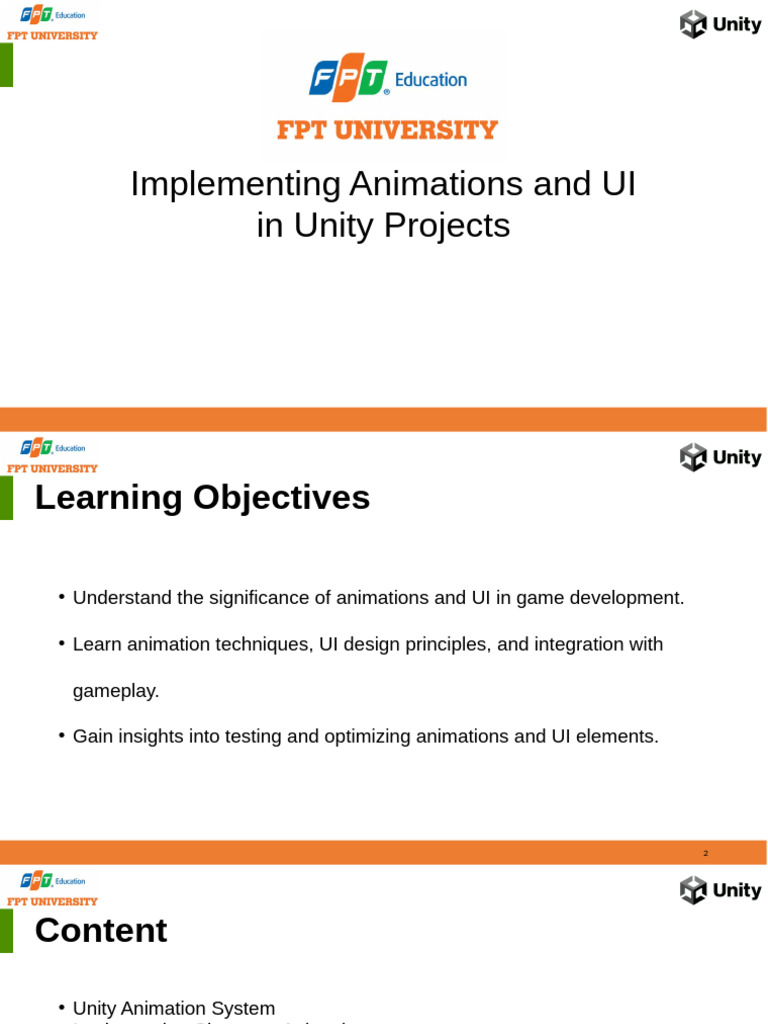 5.2 Implementing Animations and UI in Unity Projects | PDF | User ...