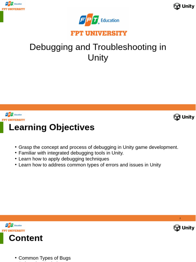 Unity Debugging Techniques Guide | PDF | Debugging | Troubleshooting