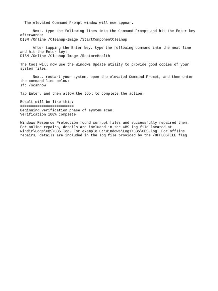 Repair Windows System Files via CMD | PDF