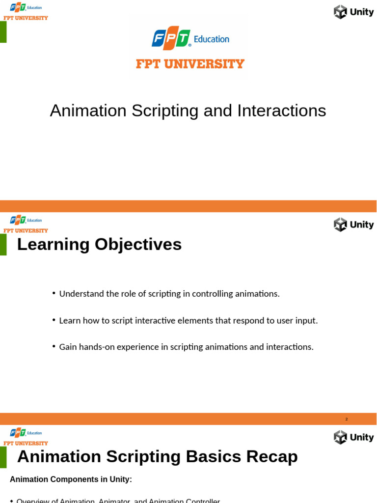 Animation Scripting in Unity | PDF | User Interface | Animation