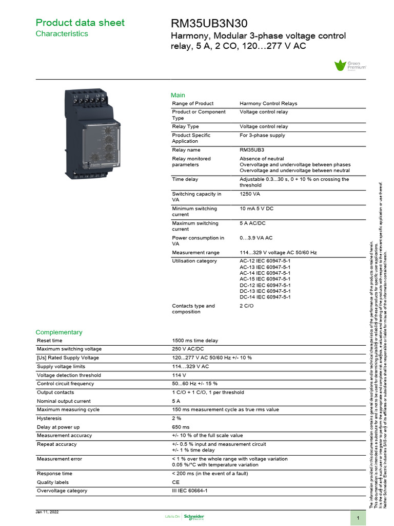 Harmony Control Relays RM35UB3N30 Document | PDF | Relay | Alternating ...