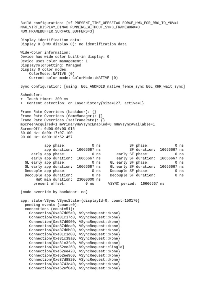 Display Configuration and VSync Data | PDF | Electronic Engineering ...
