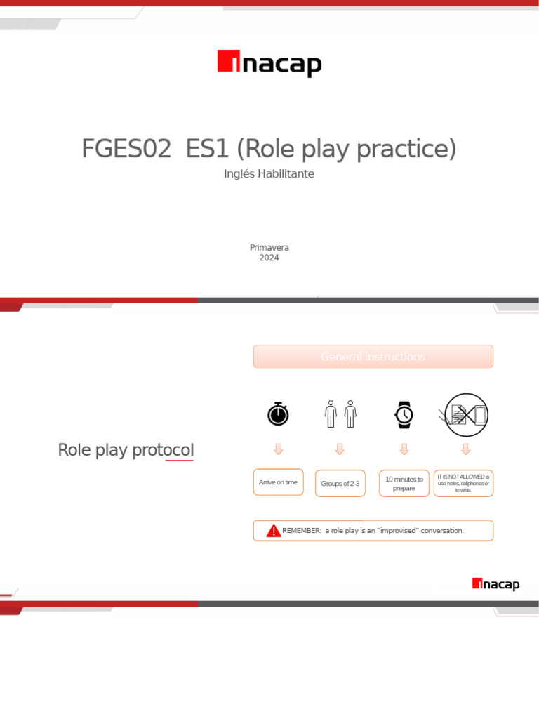 ES1 FGES02 ROLE PLAY Practice Situations (Previous To Assessment) | PDF