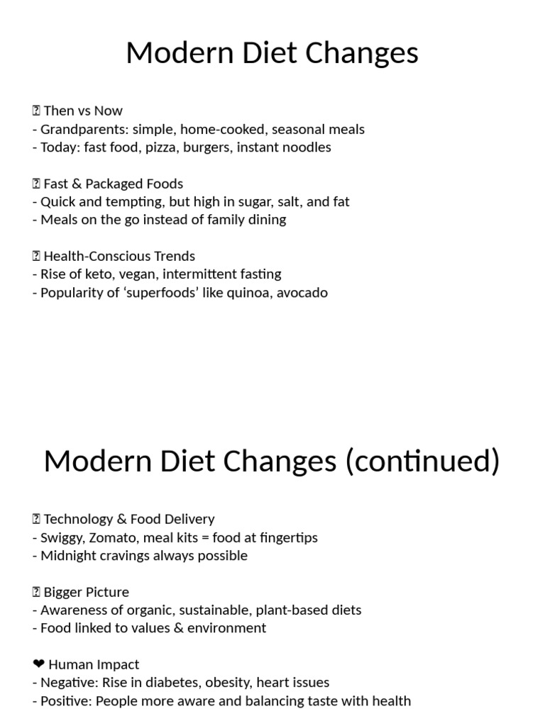 Modern Diet Changes | PDF