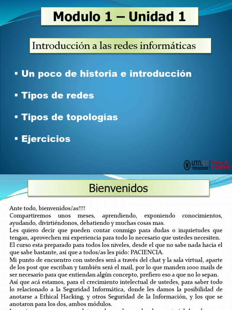 Modulo1 Unidad1 V2020 | PDF | Red de computadoras | Topología de la red