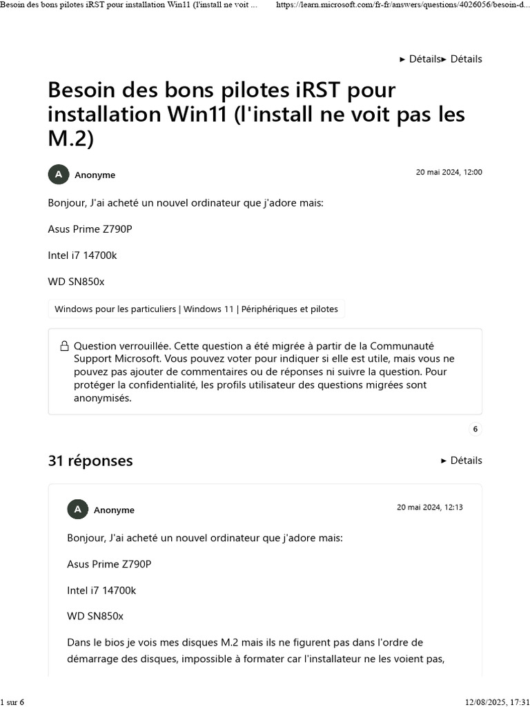 Pilotes iRST pour Windows 11 sur Asus | PDF | Logiciel système | Logiciel