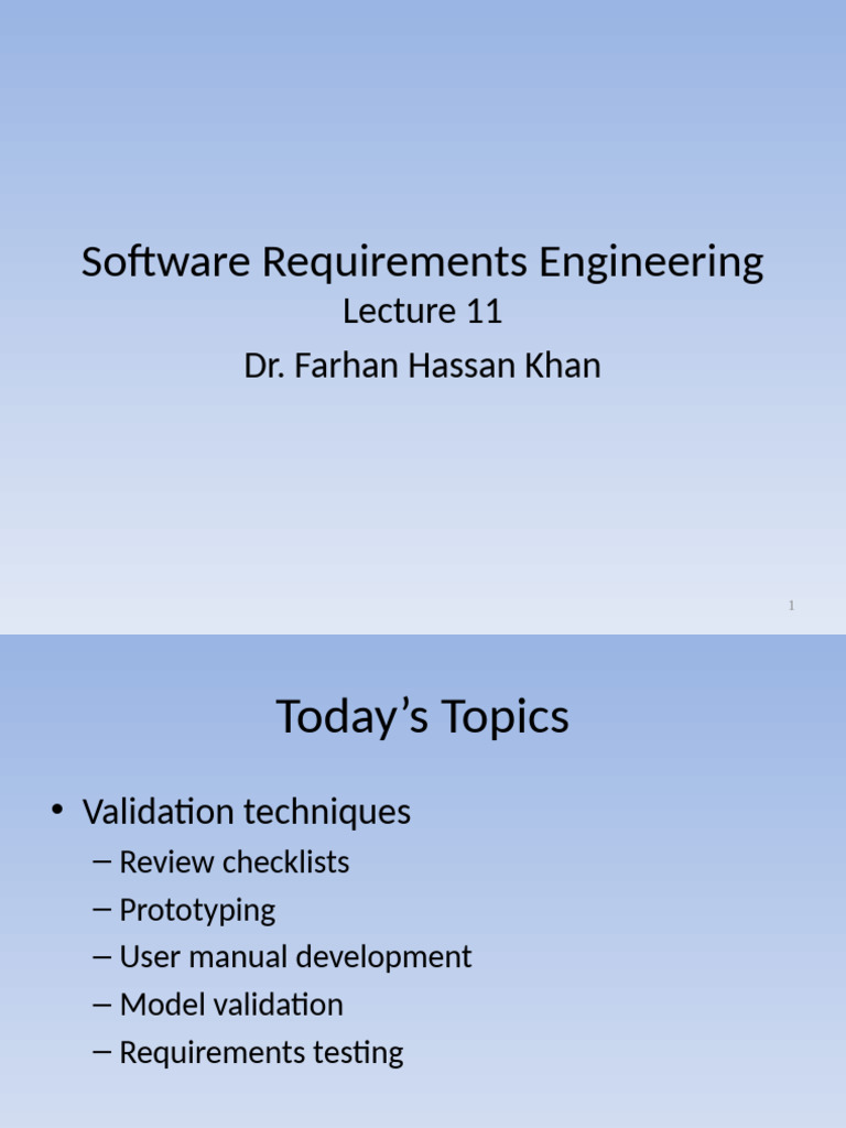 SRE-Lecture-11 - Req Validation Techniques | PDF | Software Testing ...