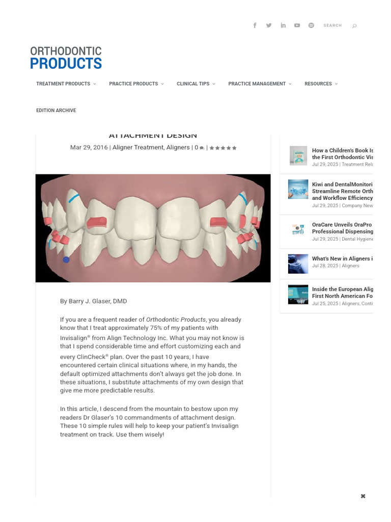 DR Glaser's 10 Commandments of Attachment Design - Orthodontic Products ...
