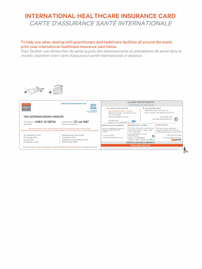 Insuarance Card - Yaa | PDF