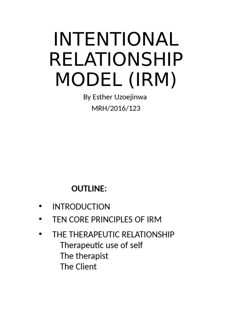 Intentional Relationship Model in OT | PDF | Psychotherapy ...