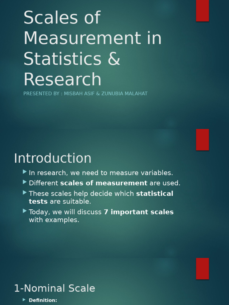 Scales of Measurement in Research | PDF | Applied Mathematics ...