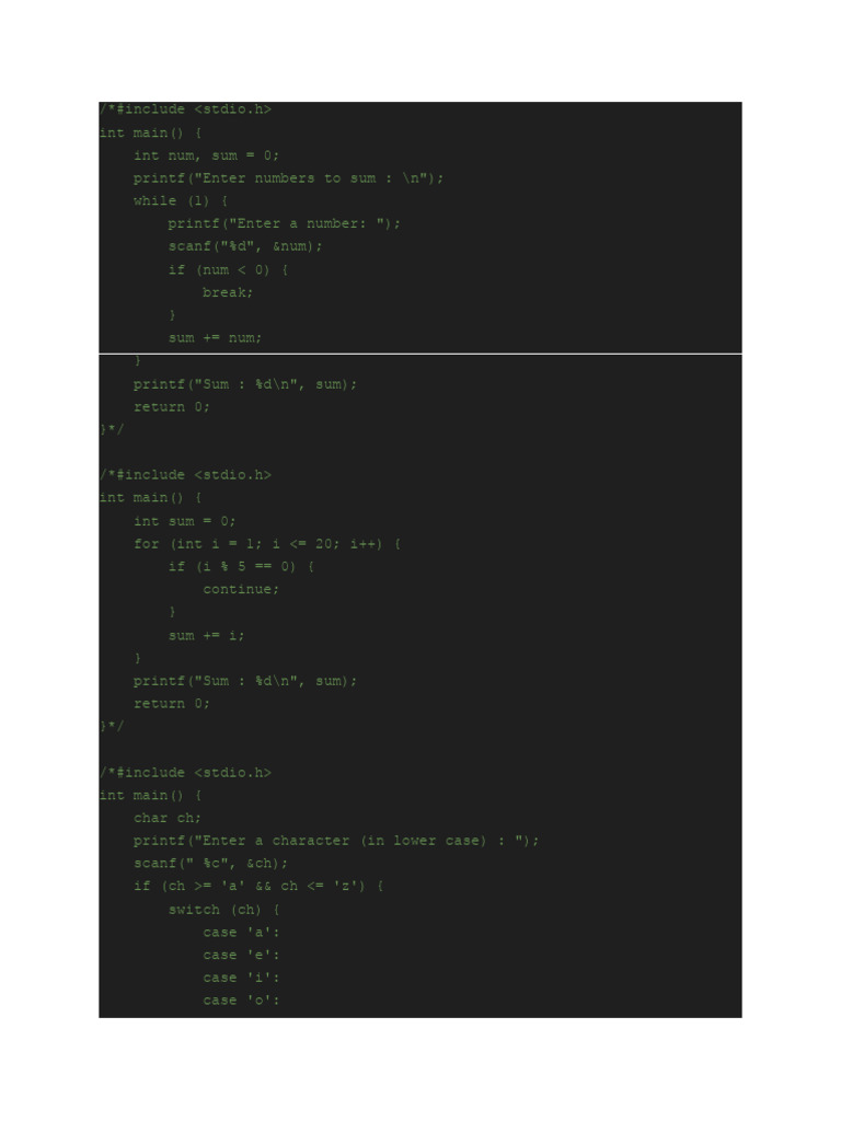 C Program Examples for Basic Calculations | PDF | Computer Programming ...