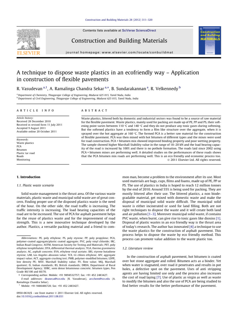 Eco-Friendly Plastic Waste in Pavement Construction | PDF | Plastic ...