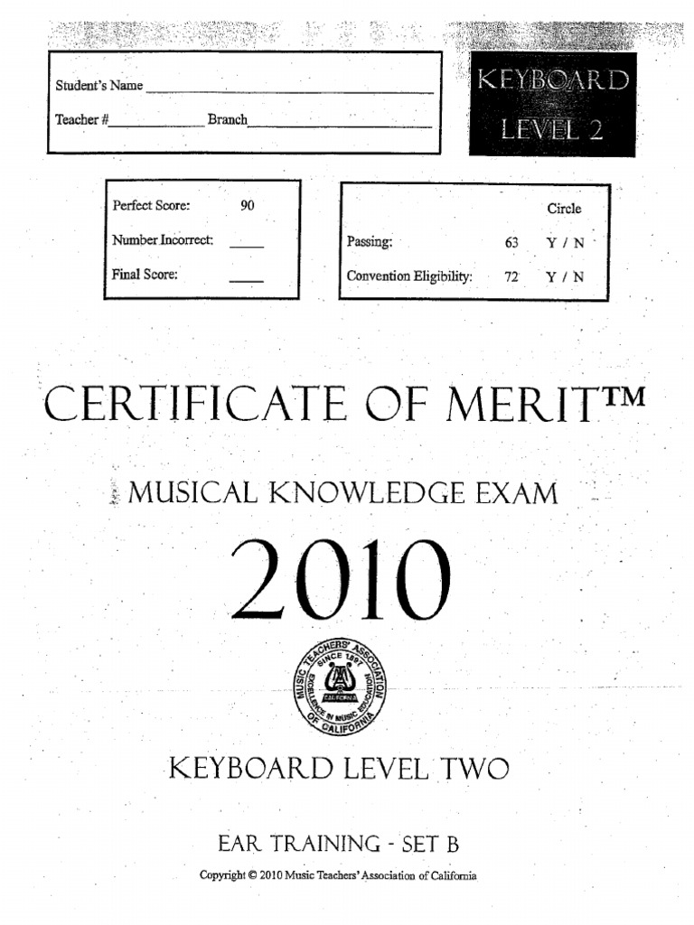 Musical Examination 2010 | PDF
