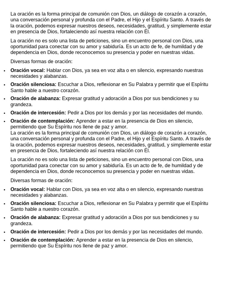 Significado y formas de oración en la Biblia | PDF | Oración | Dios