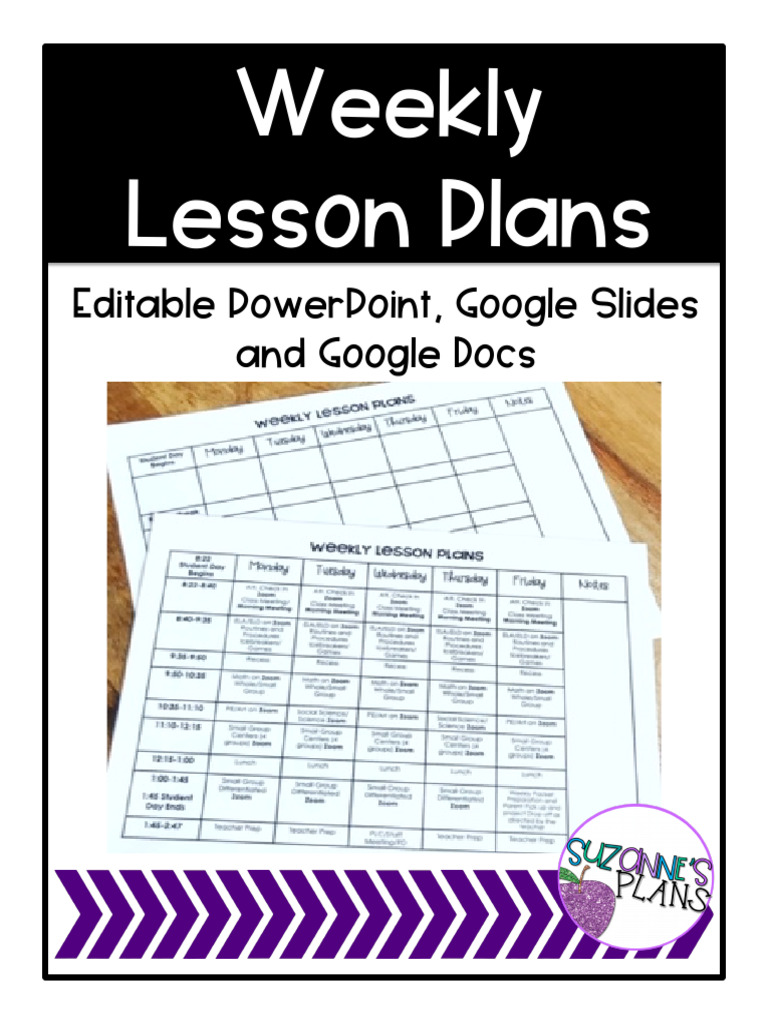 Editable Weekly Lesson Plans Template | PDF | Software | Application ...