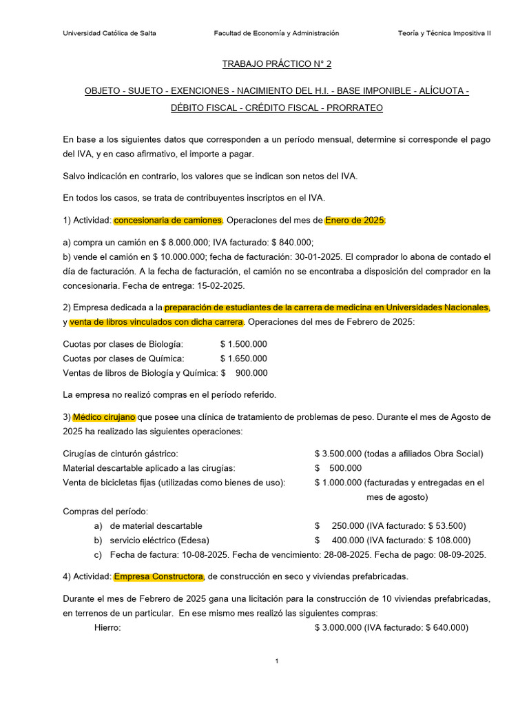 Cálculo del IVA en Diversas Actividades | PDF | Impuesto al valor ...