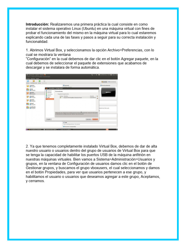 Instalar Ubuntu en VirtualBox: Guía Rápida | PDF | Botón (Computación ...