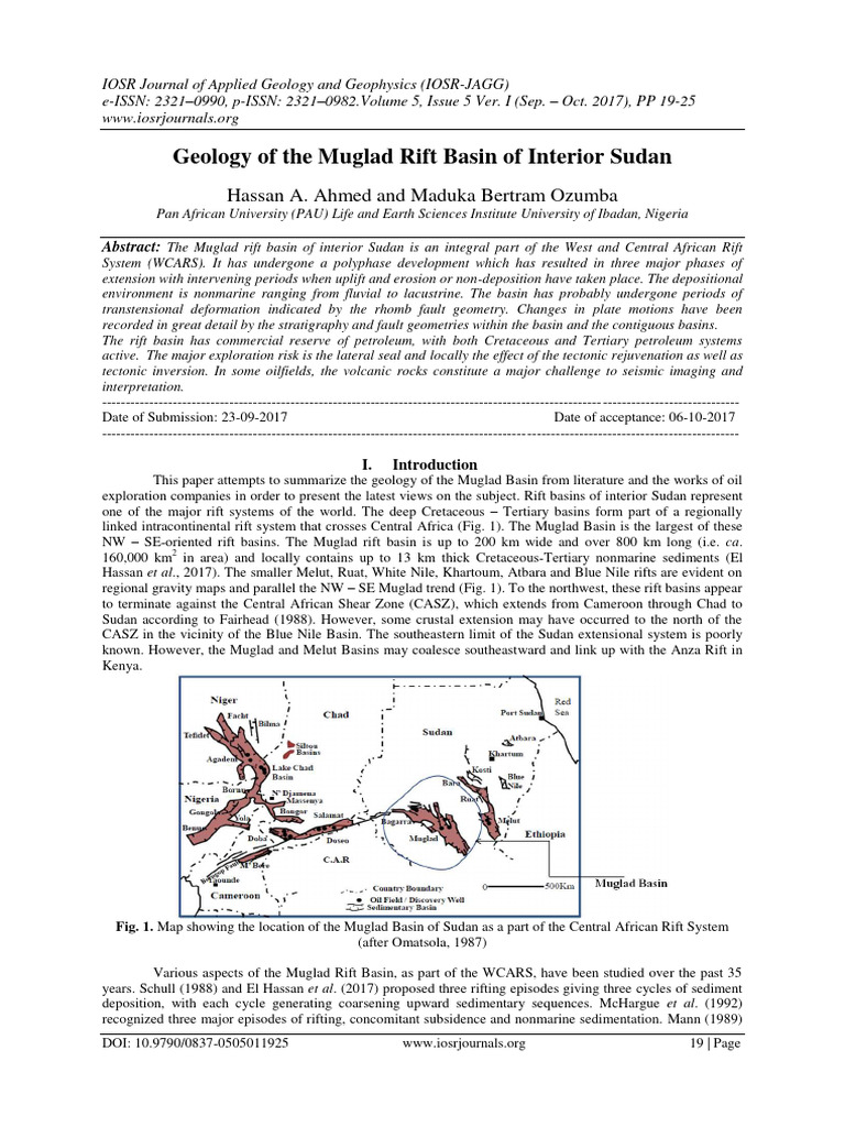 Geology of Muglad Rift Basin, Sudan | PDF | Rift | Sedimentary Basin