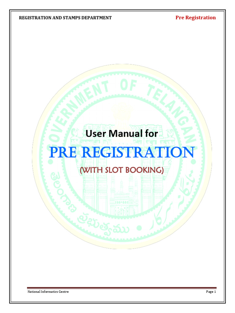 Pre Registration With Slot User Manual | PDF